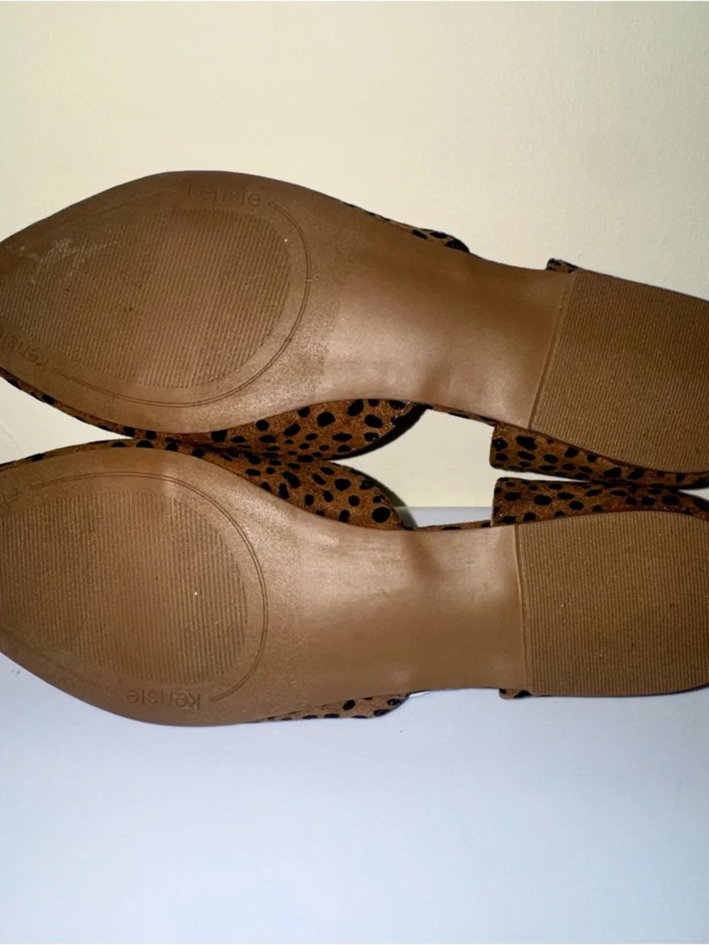NWT Kensie Leopard Print Pointed D'Orsay Flats Brown/Black - Picture 7 of 10